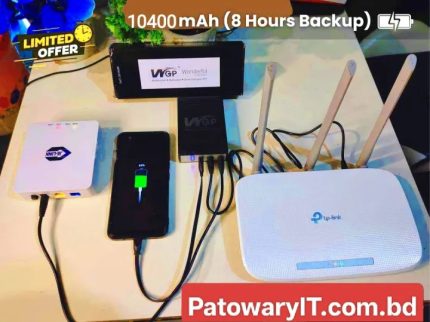 Mini UPS for WiFi Router, ONU, CCTV & Mobile Power Bank – 5V/9V/12V Backup Power