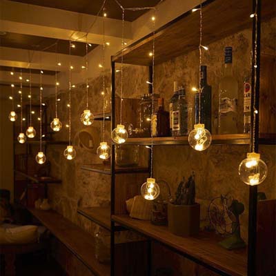 উইশ বল LED ফেয়ারি লাইট ফর কার্টেন – ১৬ ফুট, ১২টি উইশ বল – ম্যাজিক্যাল ইনডোর ডেকোরেশন