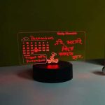 GearUP Multicolor Acrylic Night Lamp with Writable Calendar Board and Erasable Pen | গিয়ারআপ মাল্টিকালার অ্যাক্রেলিক নাইট ল্যাম্প রাইটেবল ক্যালেন্ডার বোর্ড ও ইরেজেবল পেনসহ