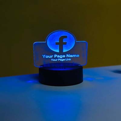 Customizable Facebook Logo Design Acrylic Multicolor Night Lamp – Black | কাস্টমাইজেবল ফেসবুক লোগো ডিজাইন অ্যাক্রেলিক মাল্টিকালার নাইট ল্যাম্প – ব্ল্যাক