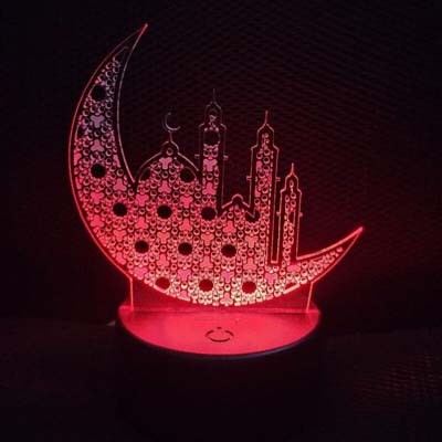 7-Color Remote Control Moon LED Night Light – Ramadan Home & Party Decoration |