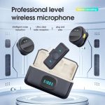 English: Experience crystal-clear sound with the SX21 Wireless Lavalier Microphone, perfect for interviews, live streaming, and video recording. 🎤✨
