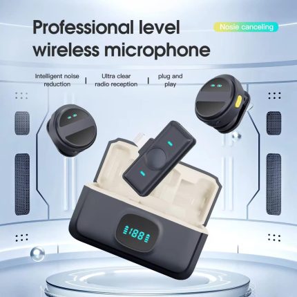 English: Experience crystal-clear sound with the SX21 Wireless Lavalier Microphone, perfect for interviews, live streaming, and video recording. 🎤✨