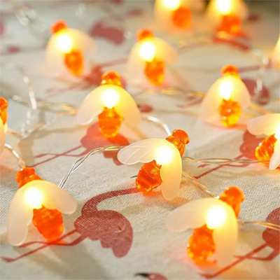 Honey Bee Warm White Fairy Lights – 20 Pieces Decorative LED String Lights | Party & Home Decoration
