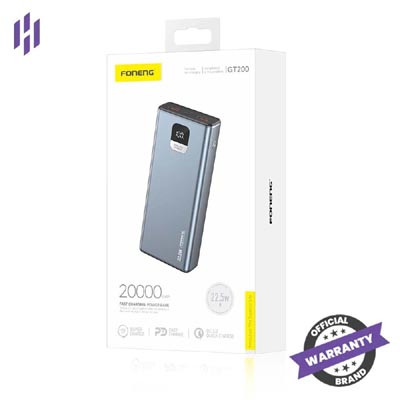 Foneng GT200 20000mAh 22.5W ফাস্ট চার্জিং পাওয়ার ব্যাংক