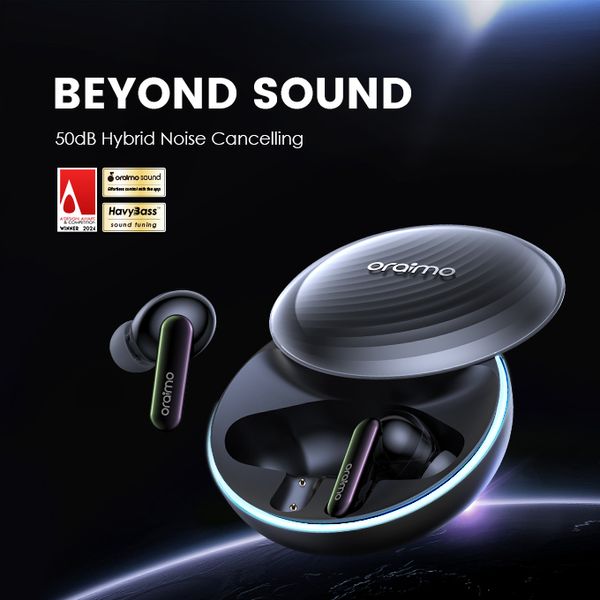 OTW-630-SpaceBuds-1 Oraimo SpaceBuds 50dB ANC Noise Cancelling Earbuds with Personalized Voice Prompt and Lighting - Image 3