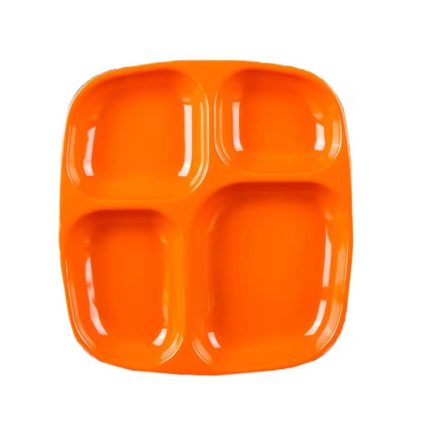 Melamine Fast Food Plate | Canteen Cafeteria Meal Plate | 3-Grid & 4-Grid Divided Plate | Commercial Plastic Tableware