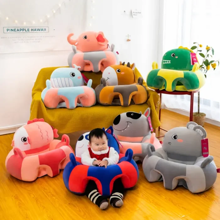 Animal Shaped Kids Learning Sitting Chair Cover | Infant Plush Support Sofa | Soft & Fun - Image 5