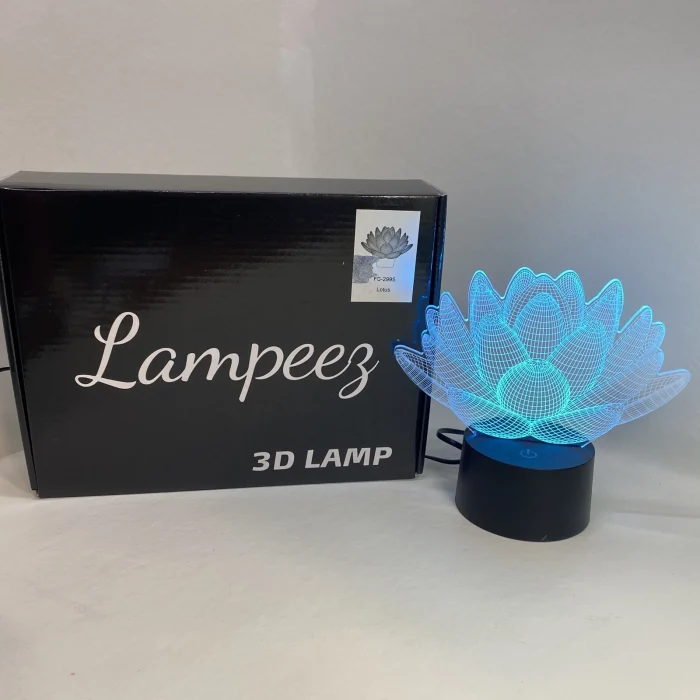 GearUP Acrylic Multicolor Night Lamp – Water Lily Design | 3D LED Table Lamp - Image 8