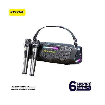 Awei KT28, Awei Speaker, Karaoke Speaker, Wireless Speaker, Bluetooth Speaker, 30W Speaker, Awei Karaoke, Awei KT28 Bangladesh, Portable Party Speaker, Dual Mic Speaker, RGB Light Speaker, Deep Bass Sound, Awei Music System, Awei KT28 Price BD