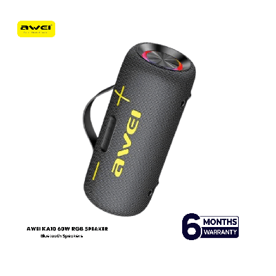 Awei KA10, 60W স্পিকার, ওয়্যারলেস ব্লুটুথ স্পিকার, RGB স্পিকার, আউটডোর স্পিকার, পার্টি স্পিকার, গভীর বেস স্পিকার, পোর্টেবল স্পিকার, TWS স্পিকার, Awei স্পিকার বাংলাদেশ