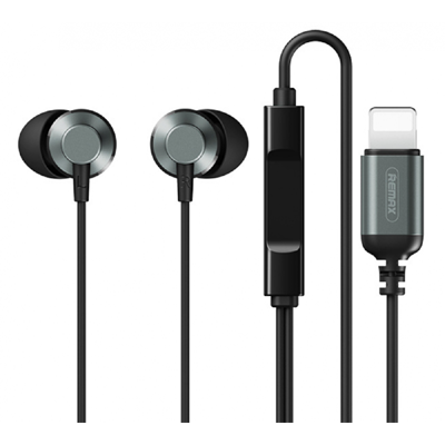 REMAX RM-512i, Lightning Wired Earphone, Metal Earphone, HiFi Stereo Earphone, iPhone Earphones, iPad Earphones, Durable Wired Earphone, Hands-Free Earphone, High-Quality Lightning Earphone, Remax Earphone BD