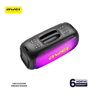 Awei KA29, Awei Speaker, RGB Speaker, Wireless Speaker, Bluetooth Speaker, Deep Bass Speaker, Awei Bluetooth 5.3, Portable Speaker, Awei KA29 Bangladesh, Party Speaker, Awei RGB Speaker, Awei Music System, Wireless Audio, Awei Sound