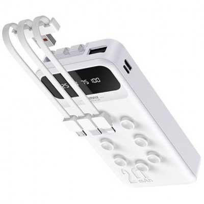 REMAX RPP-297, LEFEN Series Power Bank, 20000mAh Power Bank, 2.1A Cabled Power Bank, 4 Outputs Power Bank, 2 Inputs Power Bank, Suction Cup Power Bank, Multi-Device Charging, Portable Power Bank, Remax Power Bank BD