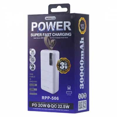 REMAX RPP-506, NOAH Series Power Bank, 30000mAh Power Bank, Fast Charging Power Bank, PD 20W Power Bank, QC 22.5W Power Bank, High Capacity Power Bank, Portable Charger, Multi-Device Charger, Remax Power Bank BD